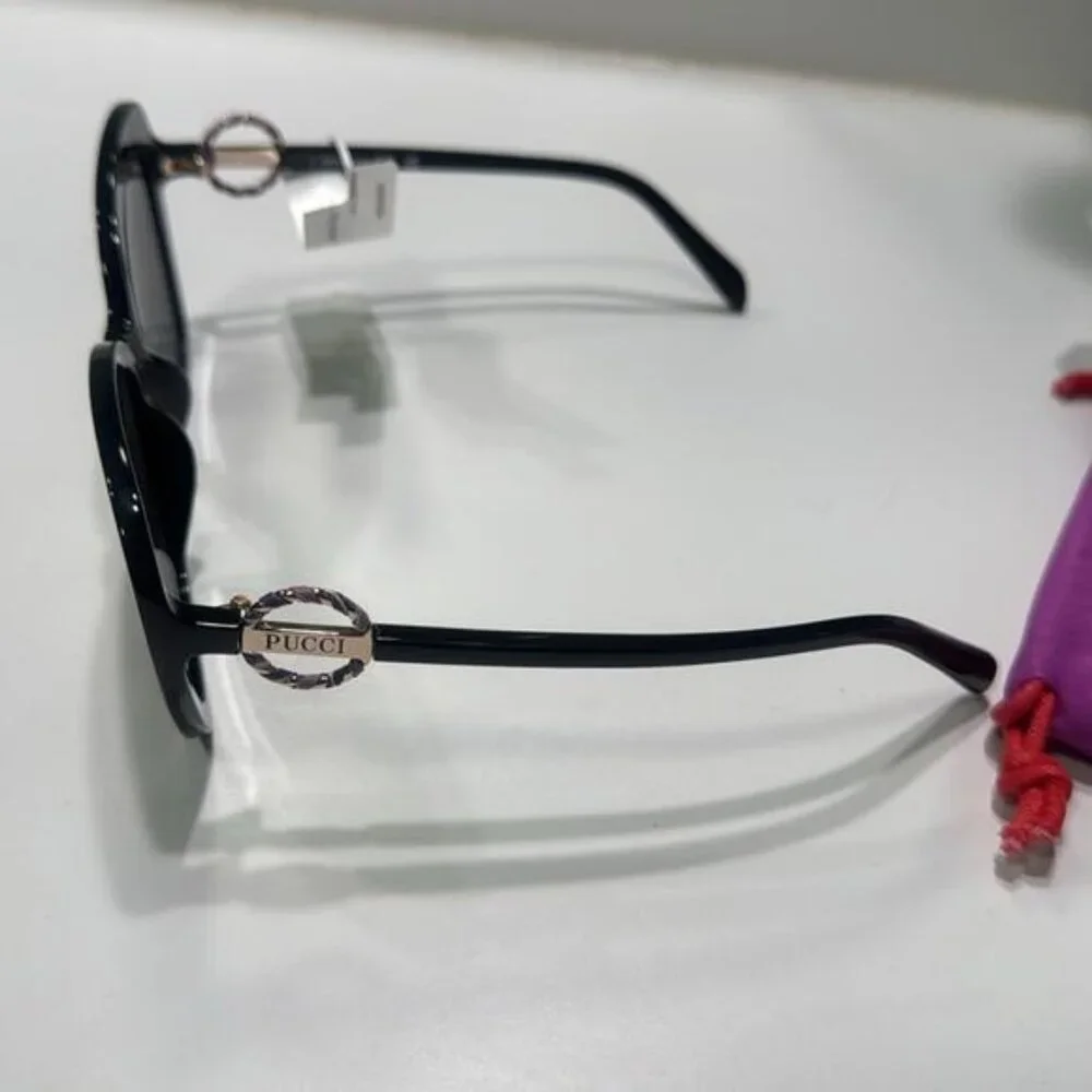 58mm Butterfly Sunglasses Emilio Pucci  Shiny Black Smoke